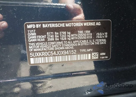 2018 BMW X5 xDrive35I z USA, uszkodzony, nr VIN 5UXKR0C54J0X94152